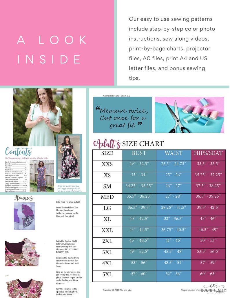 Digital PDF Sewing Pattern Video Tutorial for Maxi Dress Etsy