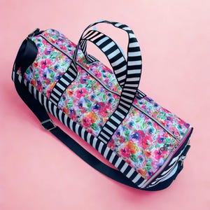 Serena Sports Duffle Bag Sewing Pattern: 3 Sizes, Video Tutorial (PDF Pattern, Projector Files)