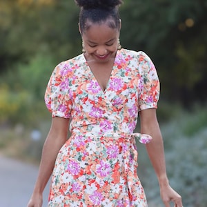 Patrón de costura para vestido y top tejido cruzado: Leonie Design (patrón en PDF)