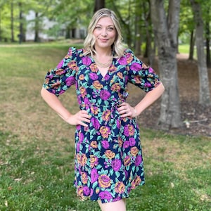 Patrón de costura para top cruzado y vestido tejido: Leonie Design (XXS-7XL) (Patrón en PDF)