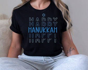 Happy Hanukkah Shirt, Chanukah Shirt, Hanukkah Gifts, Jewish Shirt, Chanukah Gifts, Religious Shirt, Hannukah Shirt, Hannukah Gifts