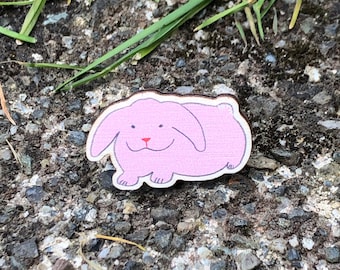 Wooden Bunny Pin