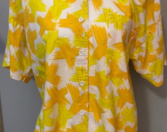 1980s Abstract Print Cotton Shirt