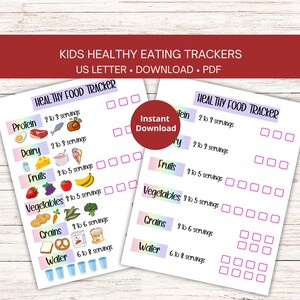 Afdrukbare voedseltracker, dagelijks voedseldagboek voor kindervoeding, voedsellogboek, gewoontetracker, kinderkaart voor gezond eten, voedselpiramide voor kinderen