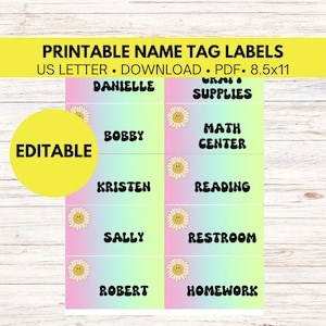 Cubby Name Tags, Kids School Labels, Classroom Labels, Name Stickers for school, Labels for School, School Supply Labels, School Name Labels