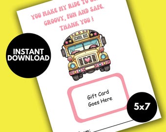 Agradecimiento al conductor de autobús, Porta tarjetas de regalo para conductor de autobús, Porta tarjetas de regalo de agradecimiento para conductor de autobús, Gracias al conductor de autobús, Regalo de fin de año escolar
