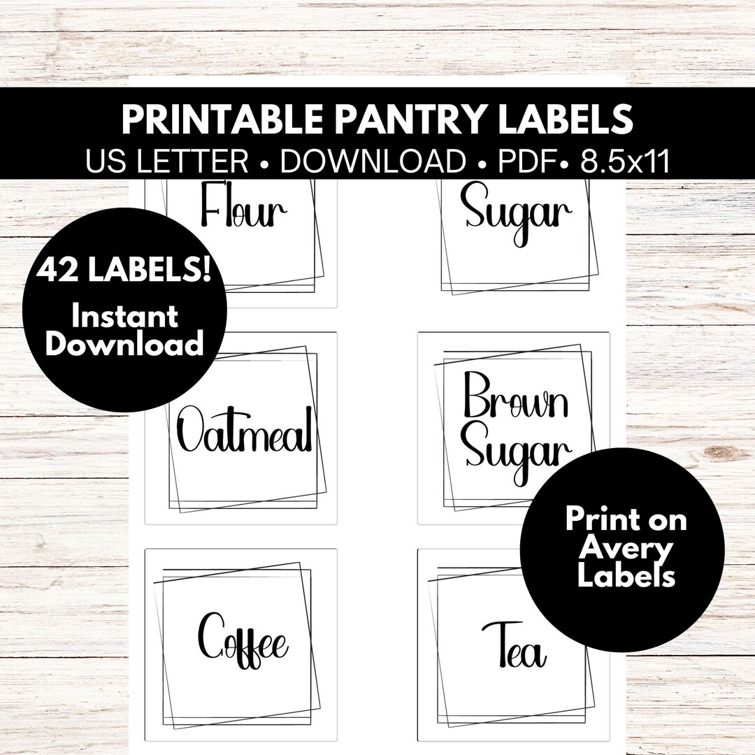 Pantry Labels Stickers, Printable Pantry Labels, Kitchen Organization, Minimalist Pantry Labels ...