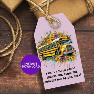 Busfahrer Wertschätzung Geschenk, Busfahrer Geschenkanhänger, Busfahrer Dankkarte, Ende des Schuljahres Geschenk, Schulbusfahrer zum Ausdrucken