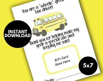 Bus Driver Appreciation, Bus Driver Gift Card Holder, End of School Year Gift, Bus Driver Appreciation Gift Card, Thank You Gift Card Holder