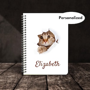 Cat themed gift for a cat dad, Cat Lady Gifts, Gifts for Cat Owners, Custom Journal with cats, Journal for women who love cats, Cat Notebook