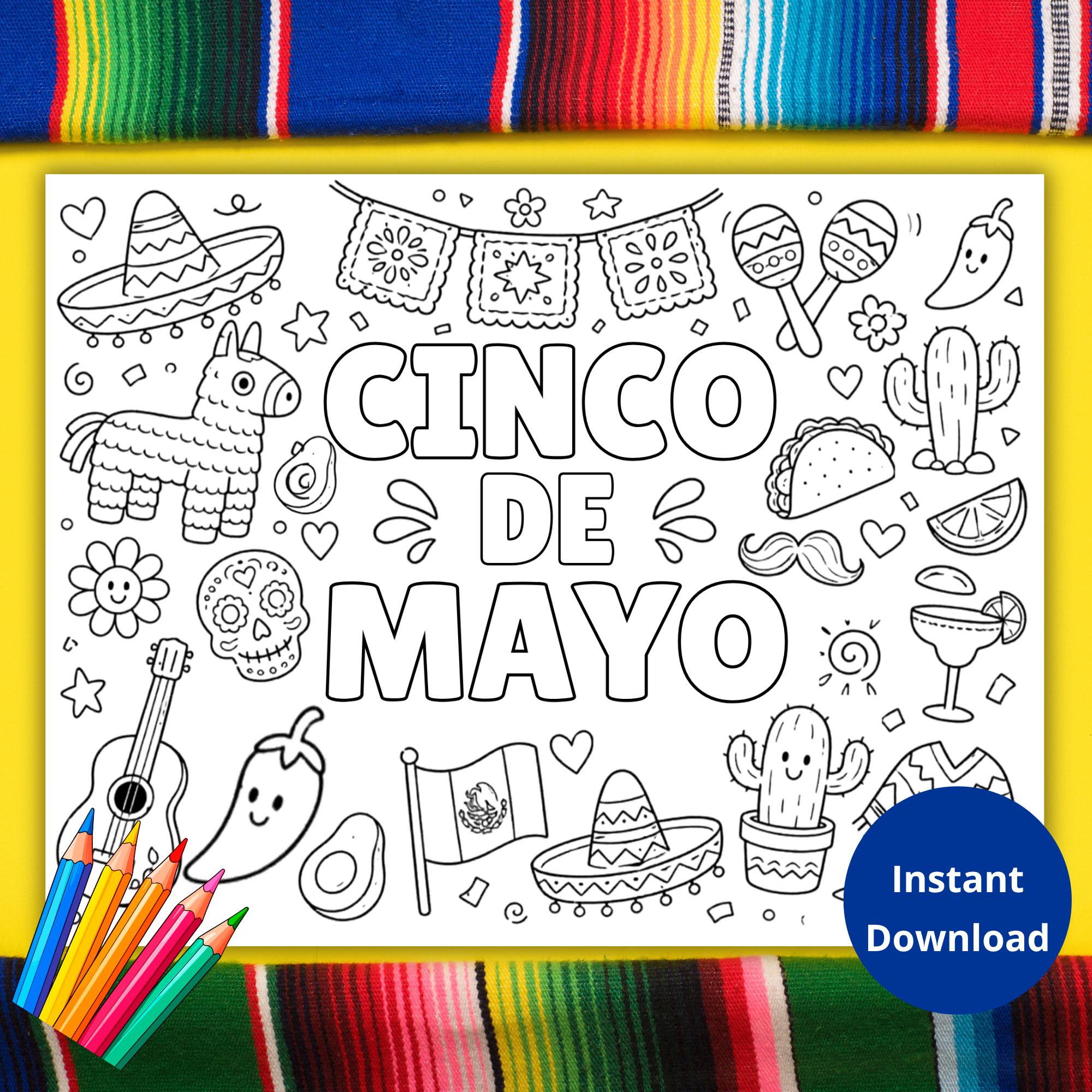 Cinco de Mayo Coloring Page, Cinco de Mayo Activities, Kids Activity…