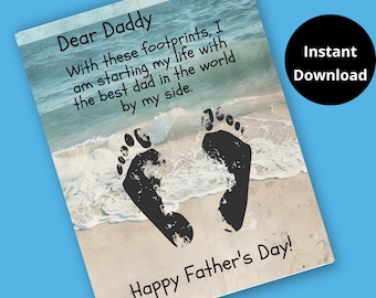 Zum ersten Mal Papa Geschenk, zum ersten Vatertag Geschenk, zum druckbaren Vatertagsgeschenk, zum ersten Vatertag Handwerk, Sentimental Papa Geschenk, Vatertag Fußabdruck