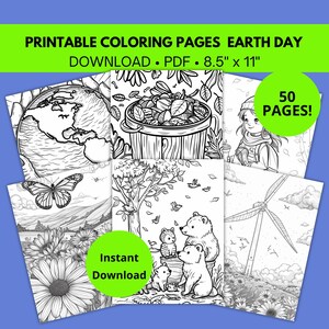 Earth Day Printable Coloring Pages, Adult Grayscale Coloring Sheets, Printable Earth Day Activities, Adult Coloring Pages, Earth Day Craft
