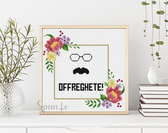 Offreghete! Mario Magnotta, Printable PDF, Instant Download, Subversive Cross Stitch, Cross Stitch Pattern