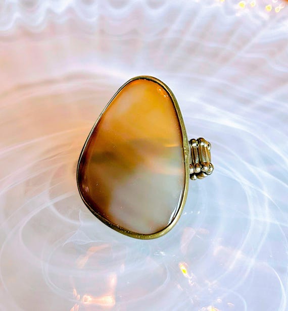 Statement Agate Stretch Ring - image 1