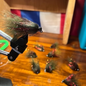 3 Olive and Red Jig Streamers