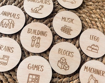 Toy Storage Tags Trofast Tub Labels Organisation Kids Toys Storage Labels for Children Wooden Engraved Over 100 Tags Toyroom Playroom Toys