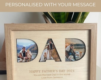 Father’s Day Frame | DAD | Personalised Frame | Happy Father’s Day 2026 | Gifts for Him | Present for Dad | Wooden Engraved | Photo Frame