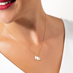 Collar inicial diminuto de plata de ley. Collar de cartas.Collar de letras personalizado.Joyería de letras personalizadas. Collar de letras mínimas