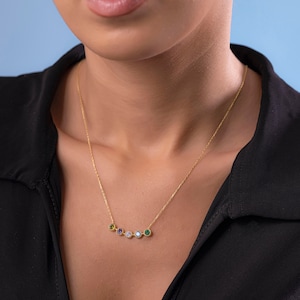 Christmas Gift, Personalized Birthstone Necklace , Family Birthstone Necklace, Birthstone Gift, Dainty Necklace, Gift For Her, Birthday Gift
