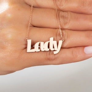 Collar personalizado de nombre de plata esterlina, regalos para ella, costumbre de plata, joyas para mujeres, joyas de nombre de oro