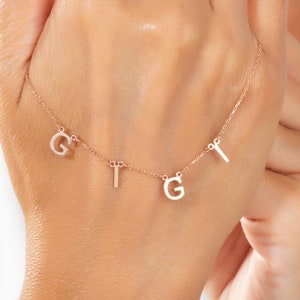 Buchstabe Charm Halskette, Liebe Buchstaben Halskette, Charm und Buchstaben Halskette, Initiale Buchstaben Halskette Silber, Buchstabe Diamant Halskette
