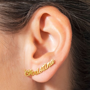 Orecchini con nome in argento • Orecchini personalizzati • Orecchini personalizzati • Orecchini delicati
