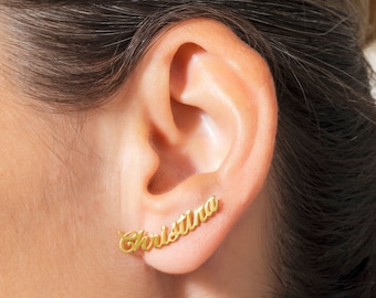 Orecchini con nome in argento • Orecchini personalizzati • Orecchini personalizzati • Orecchini delicati