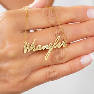 Custom Name Necklace in Gold & Rose Gold , Personalised Summer Jewellery for Her , Silver Name Necklace , Cursive Name Necklace