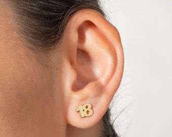 Custom Birthday Date Stud Earrings, Custom Number Earring, Lucky Numbers Earrings, Personalized Jewelery, Birthday Gifts For Her