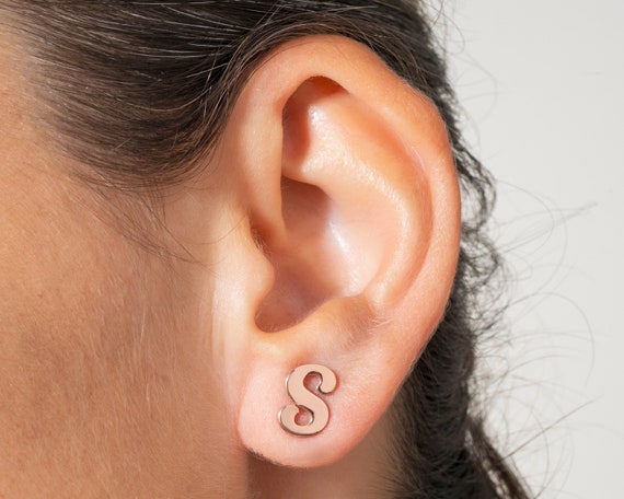 Letter J crystal earrings