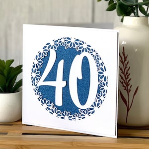 40e anniversaire carte SVG | Célébrations d'anniversaire | Anniversaire | en carton découpé | Fabrication de cartes | Utilisation commerciale - Modèle d'enveloppe gratuit