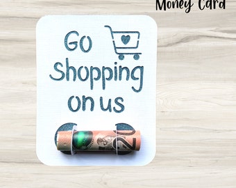 Go Shopping On Us Money Card | Birthday Celebrations | SVG Files for Cricut | Layered File | Cut Out Card with money holder | Commercial Use
