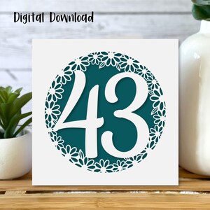 43e verjaardagskaart SVG | Verjaardagsvieringen | Jubileum | Cricut | Uitgesneden kaart | Kaarten maken | Commercieel gebruik: gratis envelopsjabloon