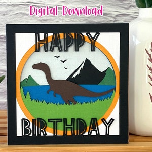 Happy Birthday Dinosaur Card SVG | Birthday Celebrations | Layered SVG | Cricut | Cut Out Card | Commercial Use - Free Envelope Template