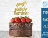 HORSE Cake Topper SVG, Happy Birthday | svg Files | Celebration | Birthday Parties | Kids Birthday Party | Instant Download | Commercial Use