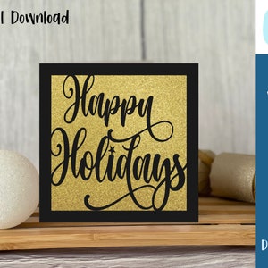Fijne feestdagen | Kerstkaart SVG | Gelaagd gesneden bestand | Cricut | Uitgesneden kaart | Kaarten maken | Commercieel gebruik - Gratis envelopsjabloon