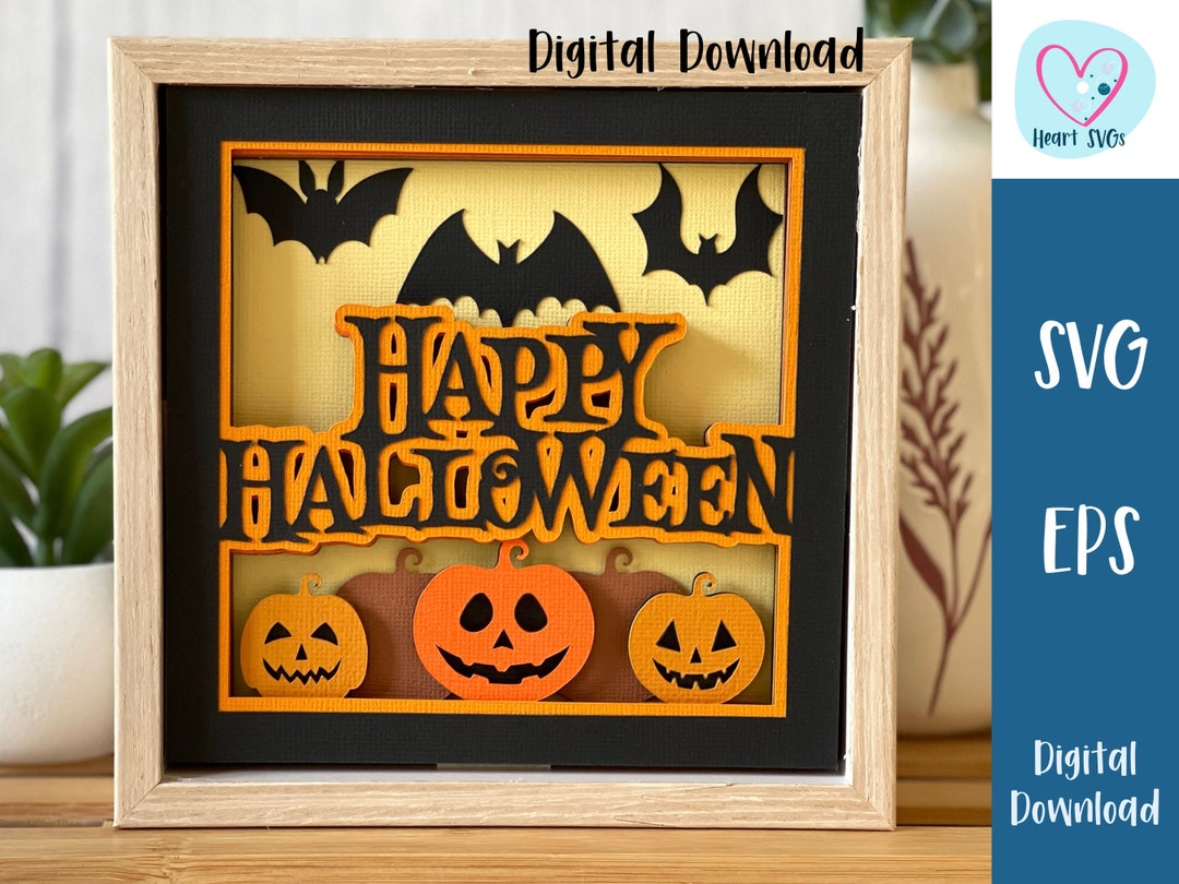 Happy Halloween 3D Shadow Box SVG | 3D Layered SVG | Svg Files for ...