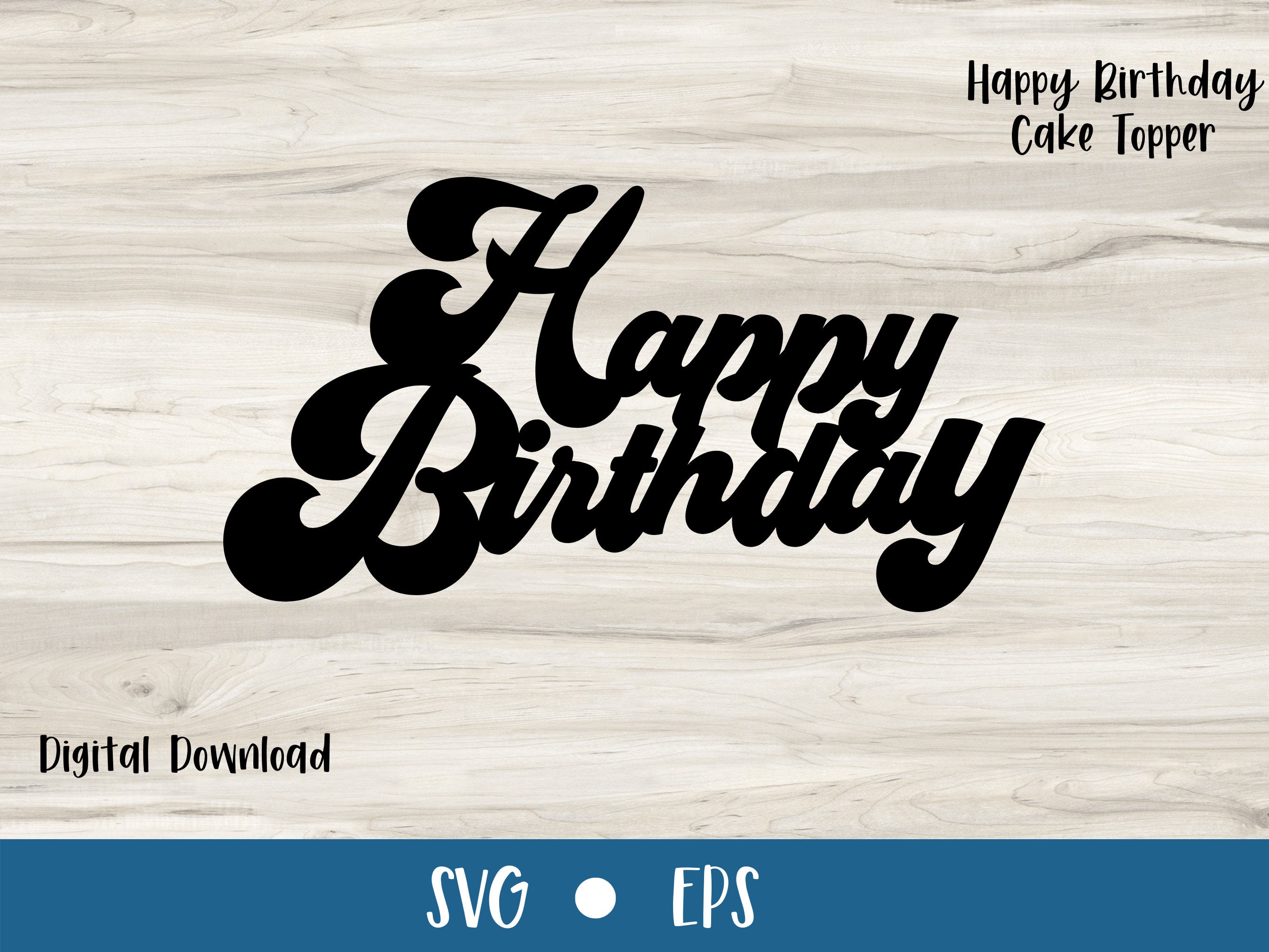Groovy Happy Birthday Cake Topper SVG Files for Cricut - Etsy Australia
