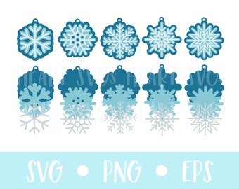 3D Layered Snowflake Gift Tag or Ornament SVG | Christmas Gift Tag | SVG Files for Cricut | 3D Cut File | Commercial Use