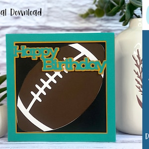 Football joyeux anniversaire carte SVG | Célébration d'anniversaire | SVG en couches | Anniversaire d'un amateur de sport | Utilisation commerciale - Modèle d'enveloppe gratuit