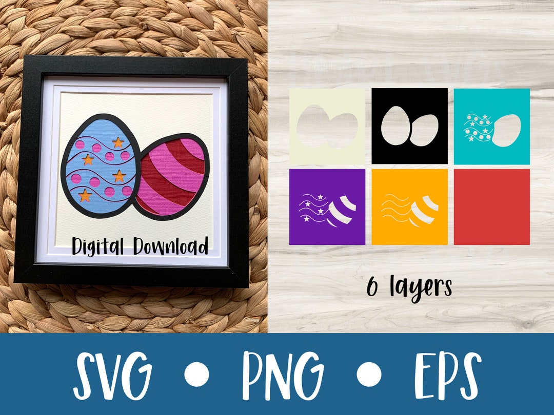 3D Layered Easter Egg SVG | Easter Gift or Card | Easter Egg Shadow Box ...