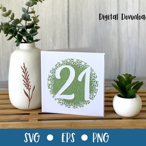 21e anniversaire carte SVG | Célébrations d'anniversaire | Anniversaire | Cricut | en carton découpé | Fabrication de cartes | Utilisation commerciale - Modèle d'enveloppe gratuit