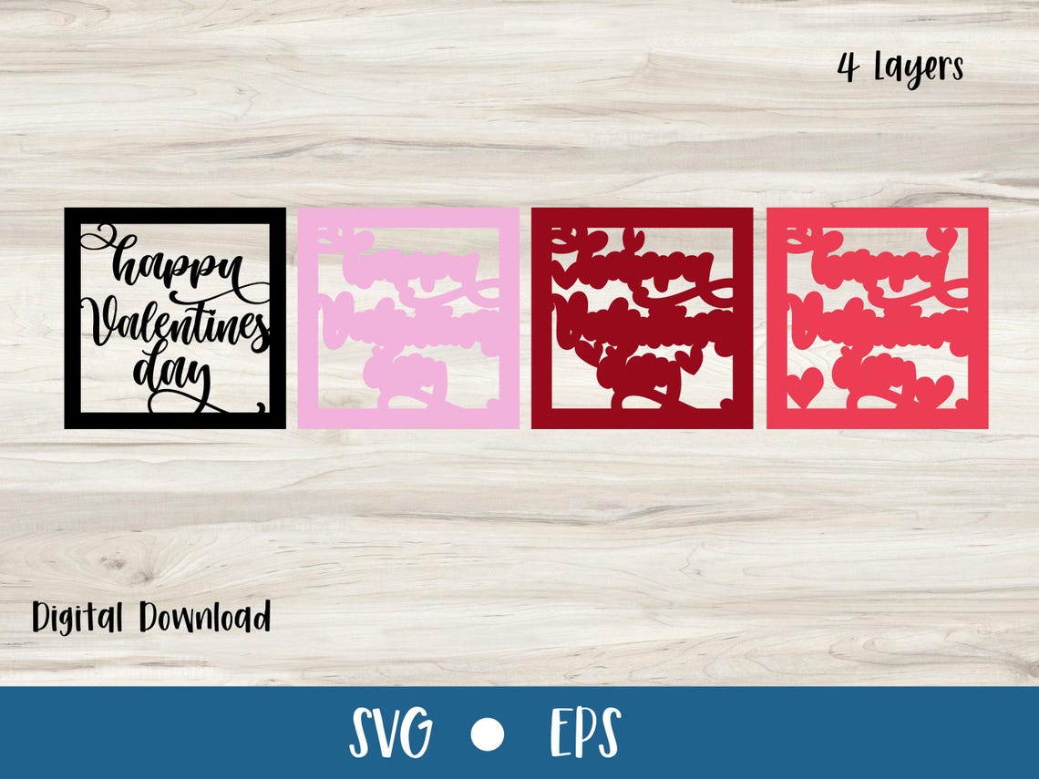 Happy Valentines Day Card SVG | Love Celebrations | Layered SVG ...