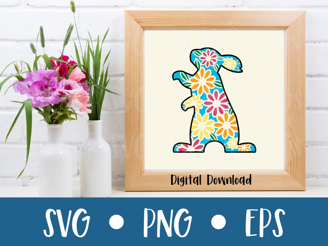 3D Layered Floral Easter Bunny SVG | Easter Gift or Card | Easter Bunny ...