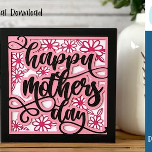 Happy Mothers Day Card SVG Daisies | Celebrations | Layered SVG | Cut Out Card | Card making | Commercial Use - Free Envelope Template