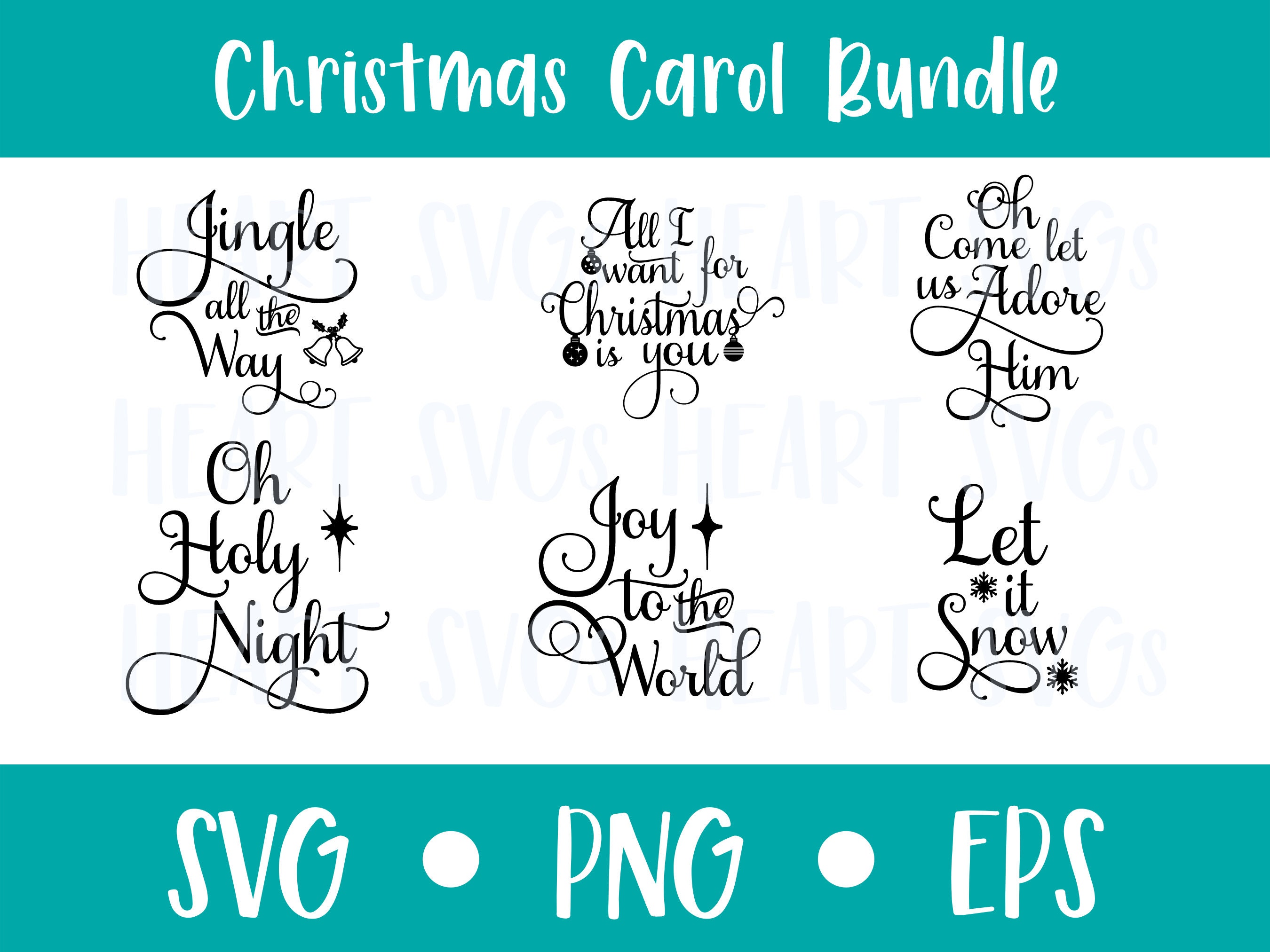 Christmas Carol SVG Bundle 6 Christmas Carols SVG Files - Etsy Australia