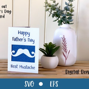 Father's Day Card | Best Moustache | SVG Files for Cricut | Layered Card | Cut Out Card with Insert | Mustache | Commercial Use