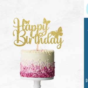 PAPILLON pour gâteau SVG, joyeux anniversaire | fichiers svg | Célébration | Fêtes d'anniversaire | Anniversaire d'enfants | Téléchargement instantané | Utilisation commerciale