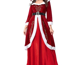 Womens Mrs. Santa Claus Costume Plus Size Santa Helper - Etsy